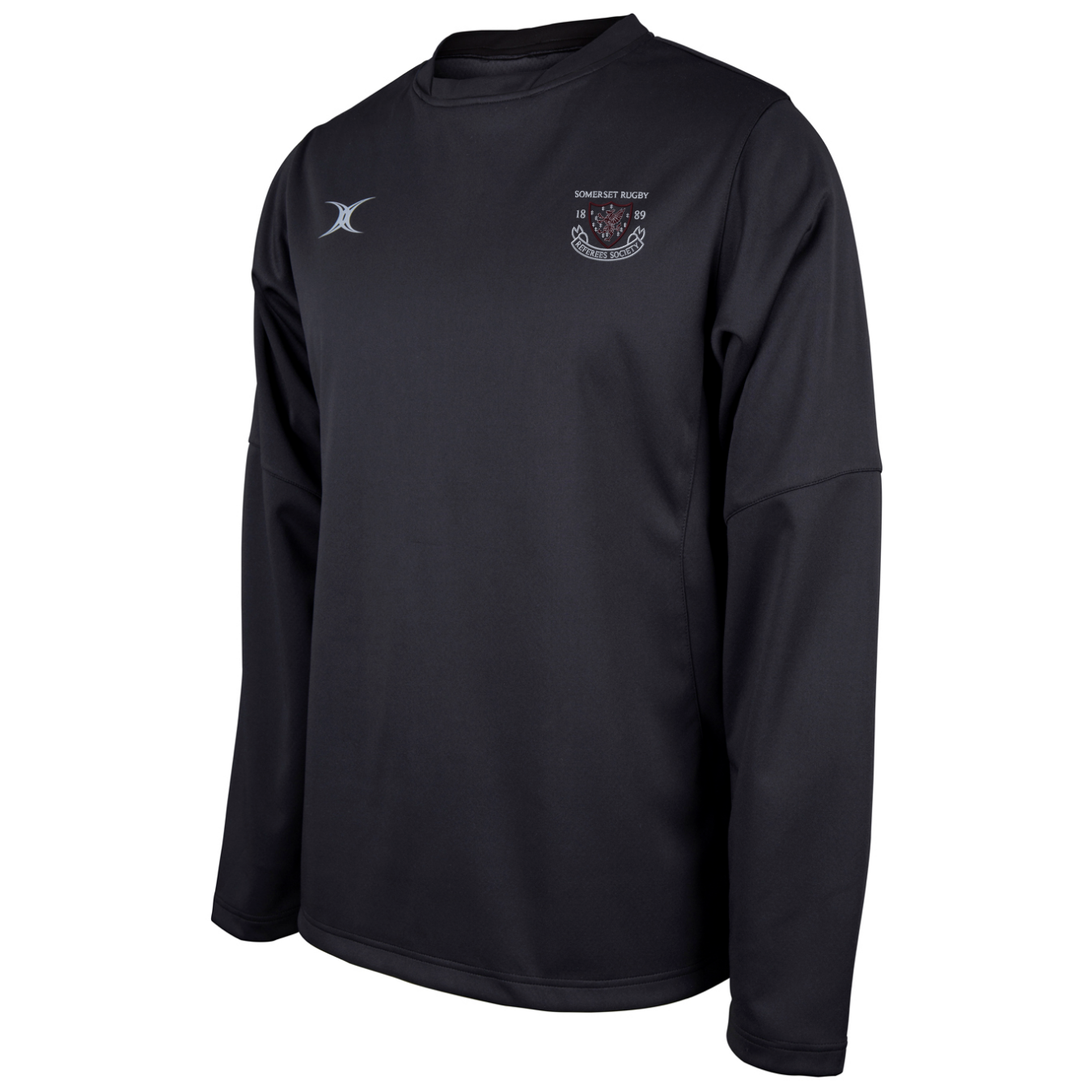 gilbert-rugby-somerset-rugby-referees-society-senior-top-riscaldamento-pro-nero image 1