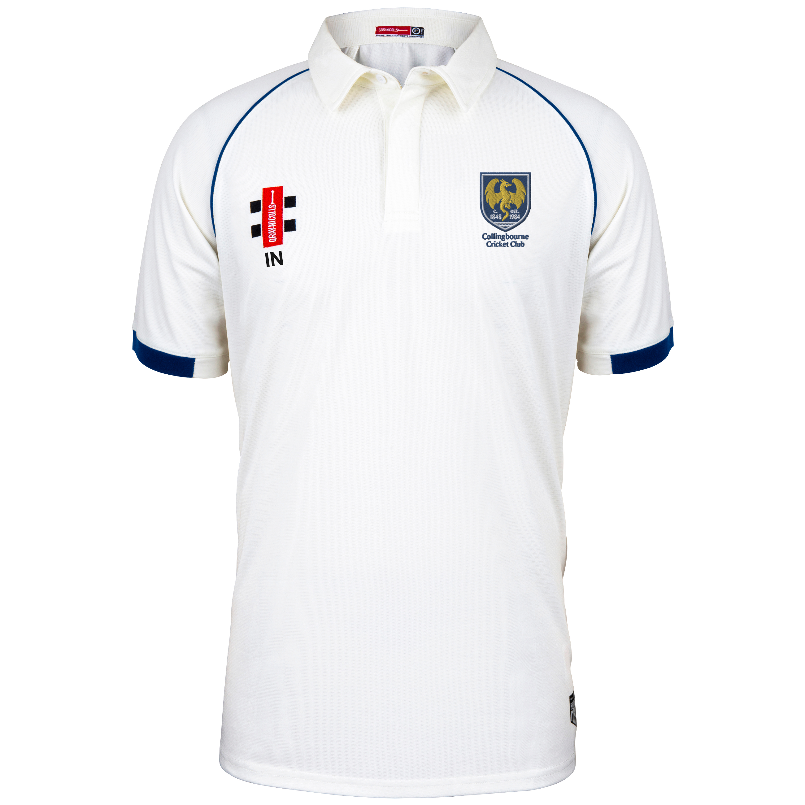 gray-nicolls-collingbourne-cc-matrix-v2-maglia-s-s-junior-avorio-navy image 1