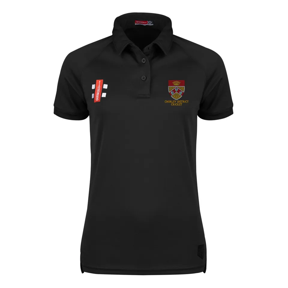 gray-nicolls-matrix-v2-polo-s-s-donna-chorley-district-cc-nero image 1