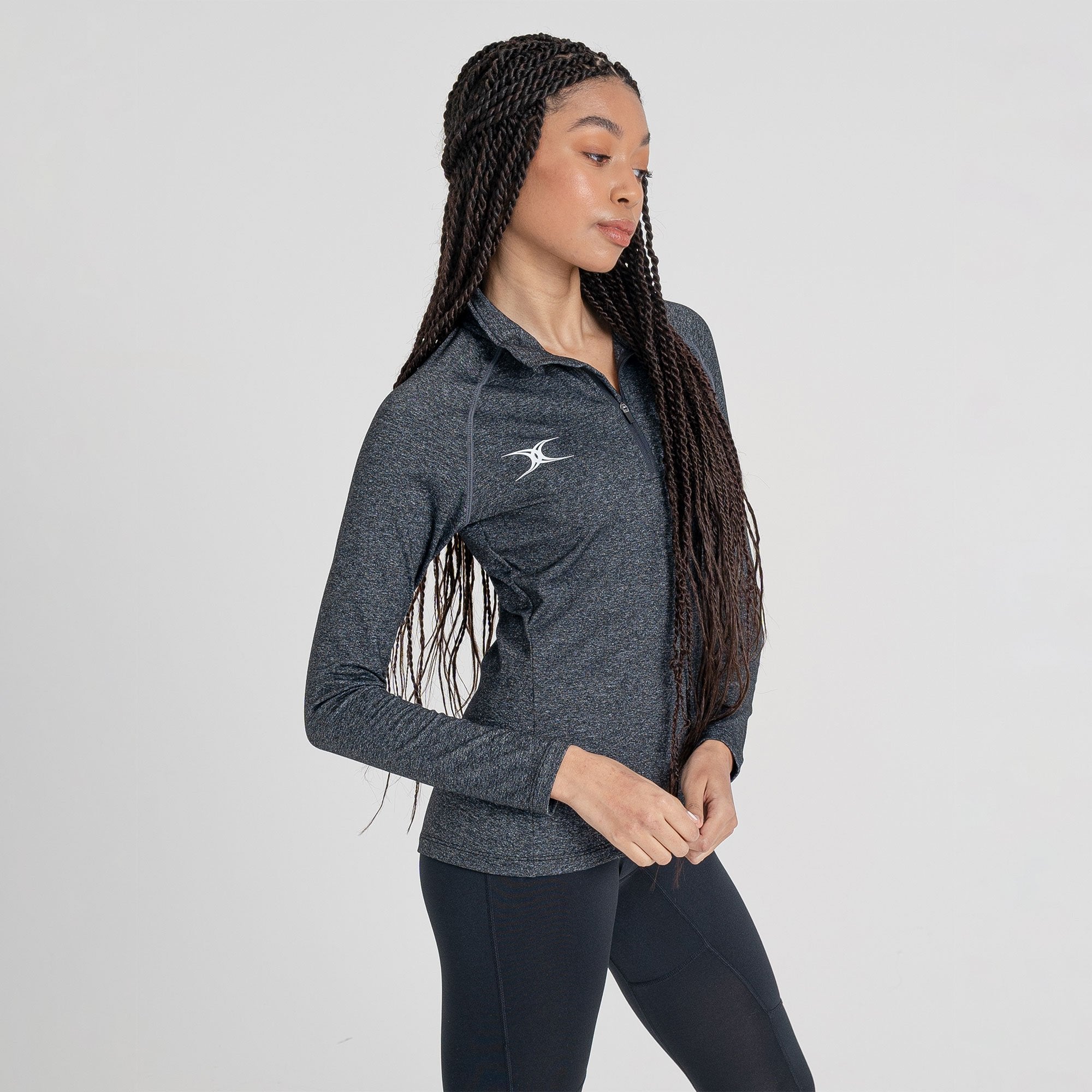gilbert-rugby-synergie-pro-top-warm-up-donna-nero-blu-navy image 2