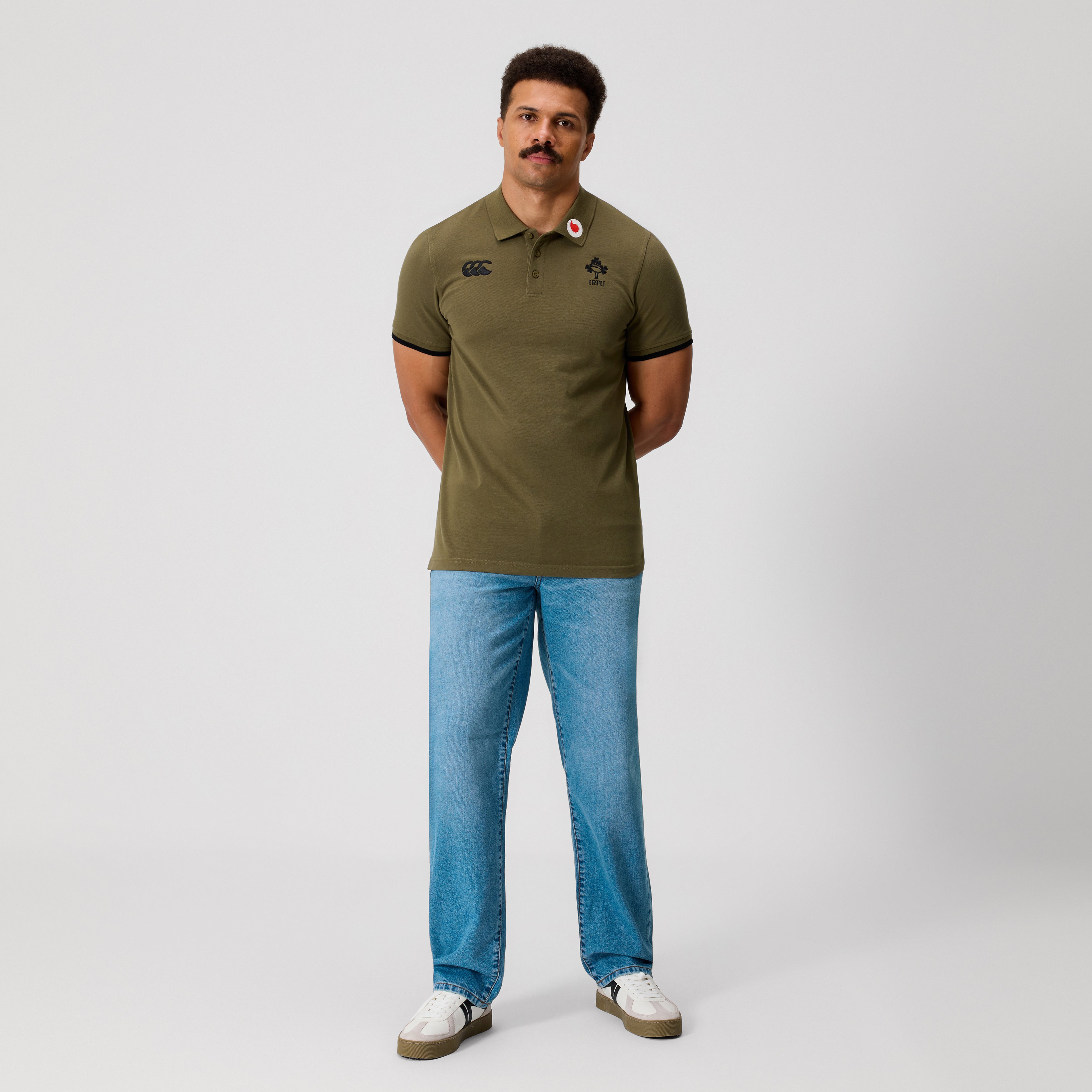 canterbury-mens-ireland-team-polo-shirt-khaki-polo-rugby-irlanda-uomo-cachi image 3