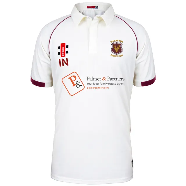 gray-nicolls-matrix-v2-maglia-cricket-s-s-senior-beaulieu-park-cc-avorio-bordeau image 1