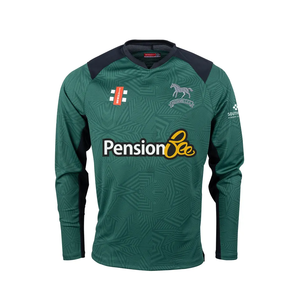 gray-nicolls-pro-performance-v2-maglia-cricket-manica-lunga-senior-verde-nero-wi image 1