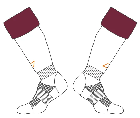 grays-oxford-hawks-hc-senior-calze-hockey-g650-bianche-bordeaux image 1