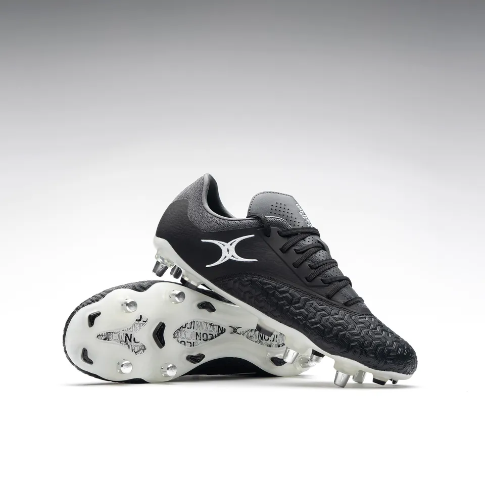 gilbert-rugby-icon-vapour-6s-scarpe-rugby-senior-nero-grigio image 1