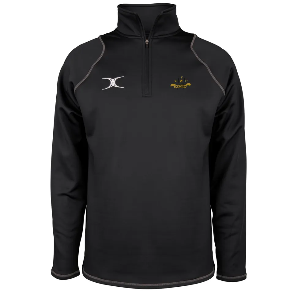 gilbert-rugby-crowthorne-rfc-quest-pile-junior-1-4-zip-nero image 1