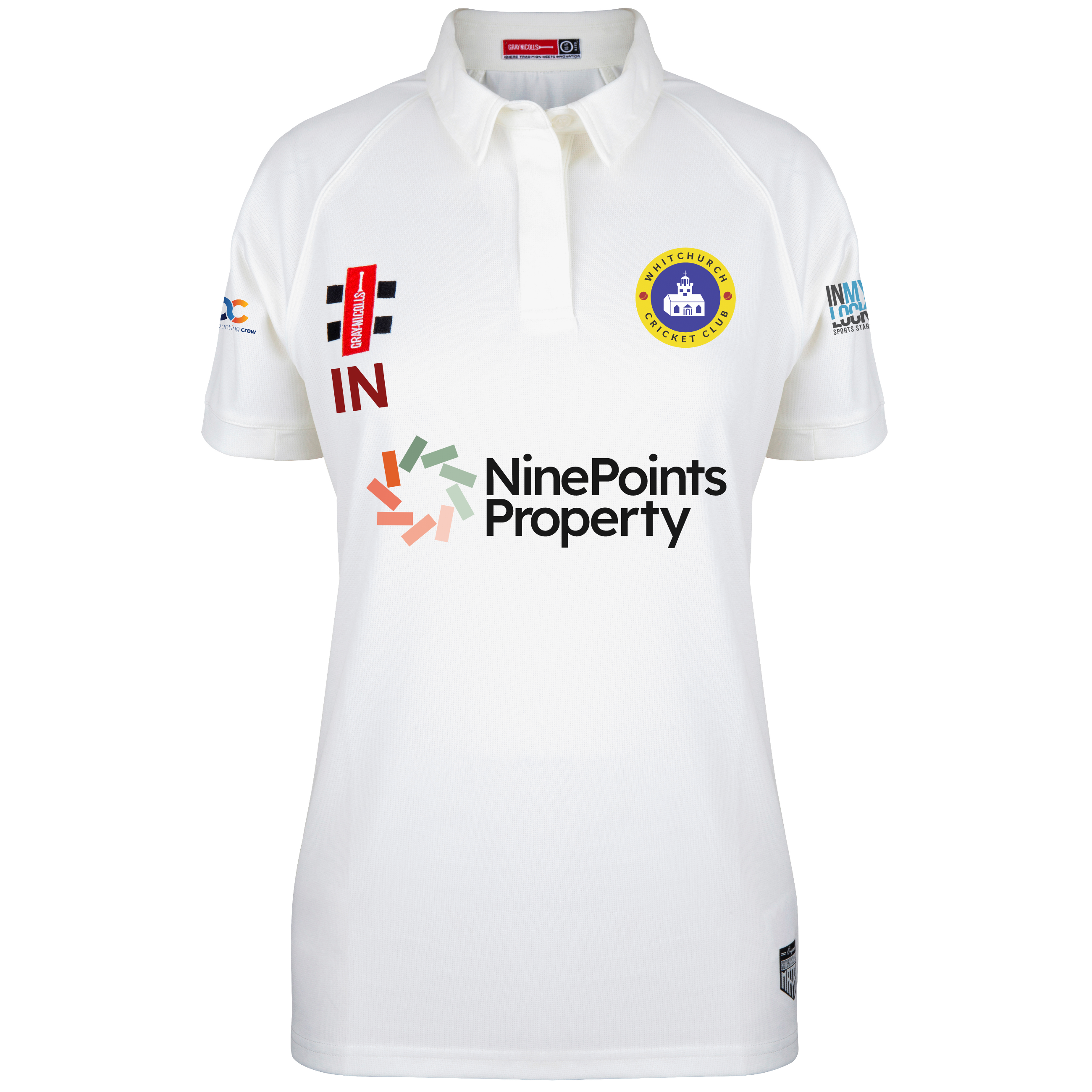gray-nicolls-whitchurch-cc-maglia-matrix-v2-manica-corta-donna-avorio image 1