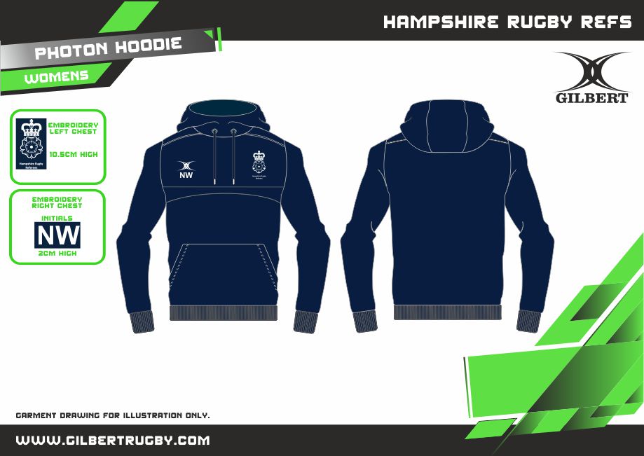 gilbert-rugby-hampshire-referees-felpa-cappuccio-photon-donna-blu-navy image 2