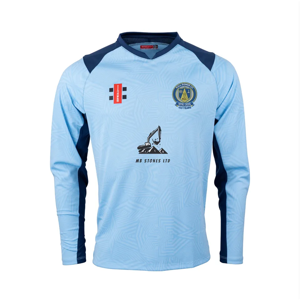 gray-nicolls-hall-bower-cc-junior-maglia-l-s-pro-t20-blu-navy-azzurro image 1