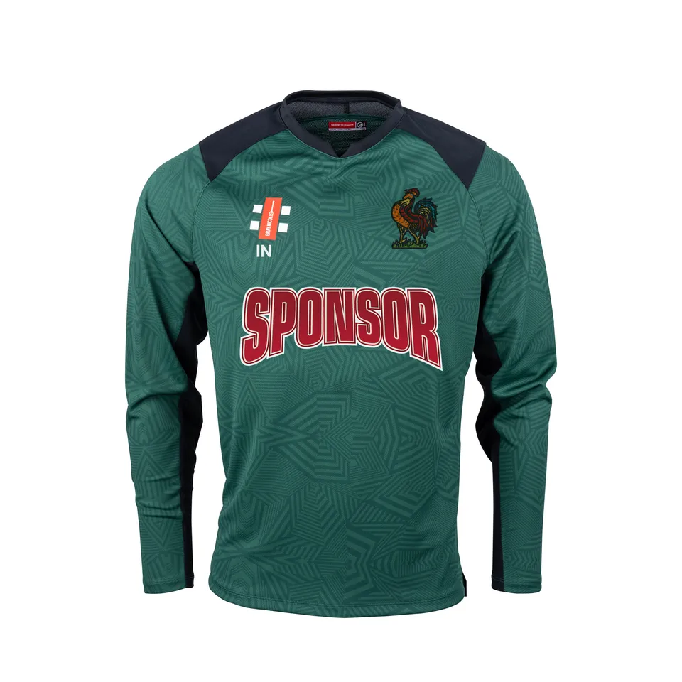 gray-nicolls-pro-t20-maglia-cricket-l-s-harrogate-cc-senior-green-black image 1