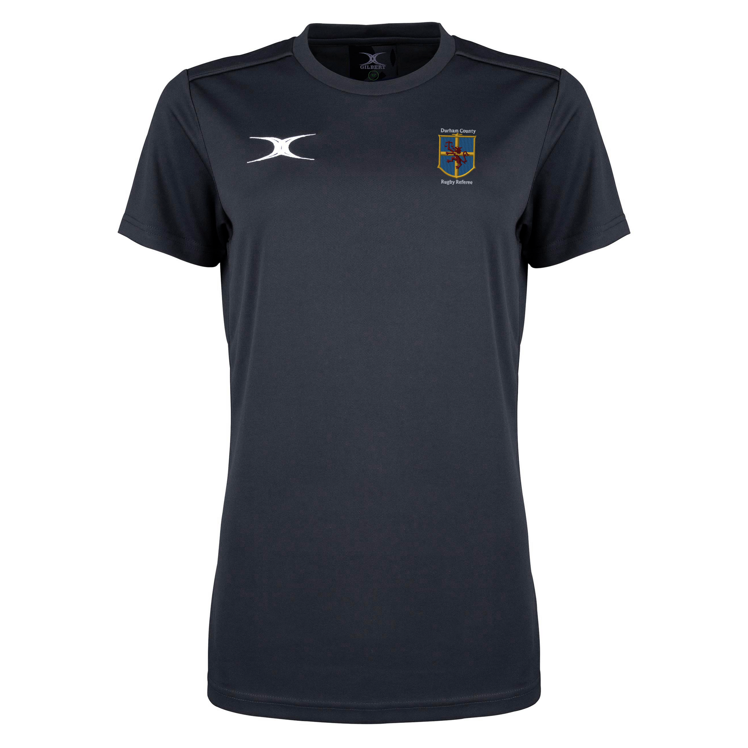 gilbert-rugby-durham-county-referee-photon-ii-t-shirt-uomo-nera-manica-corta image 1