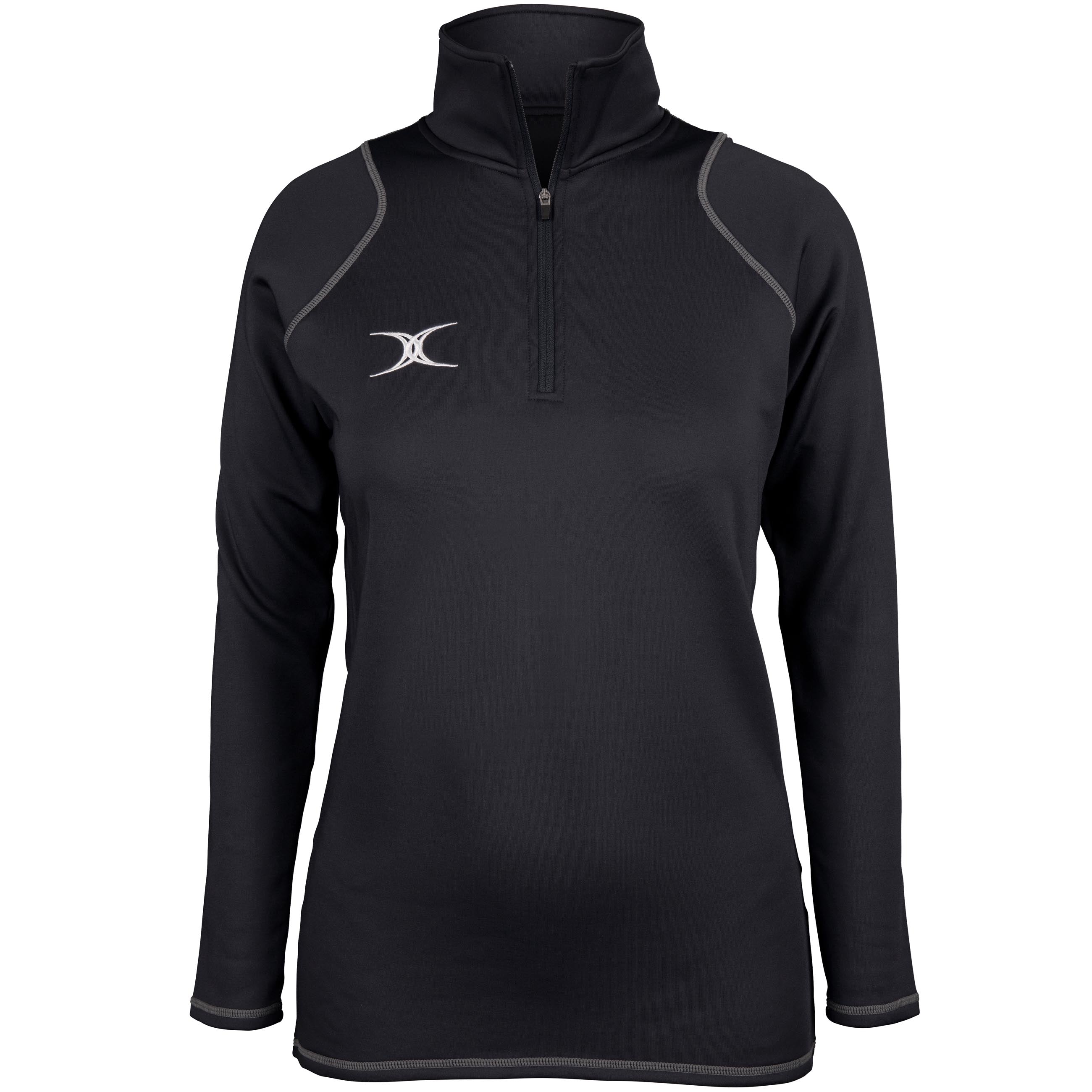 gilbert-rugby-quest-ii-1-4-zip-fleece-donna-pile-rugby-nero-blu-navy image 1