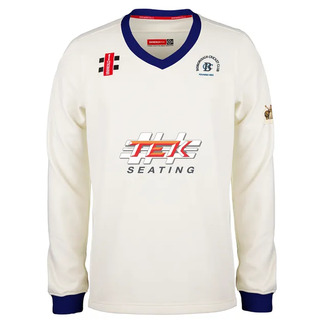 gray-nicolls-bidborough-cc-adult-pro-performance-maglione-cricket-avorio-navy image 1