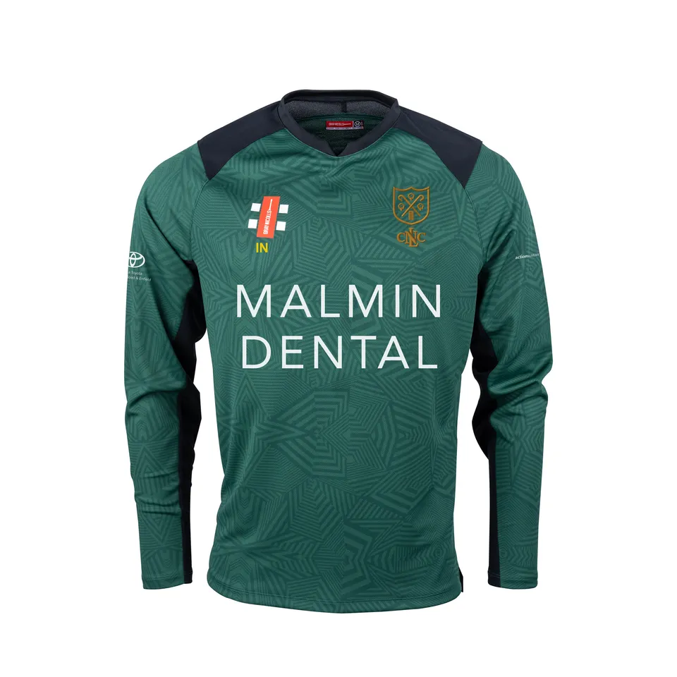 gray-nicolls-pro-t20-maglia-cricket-l-s-senior-north-london-cc-verde-nero image 1