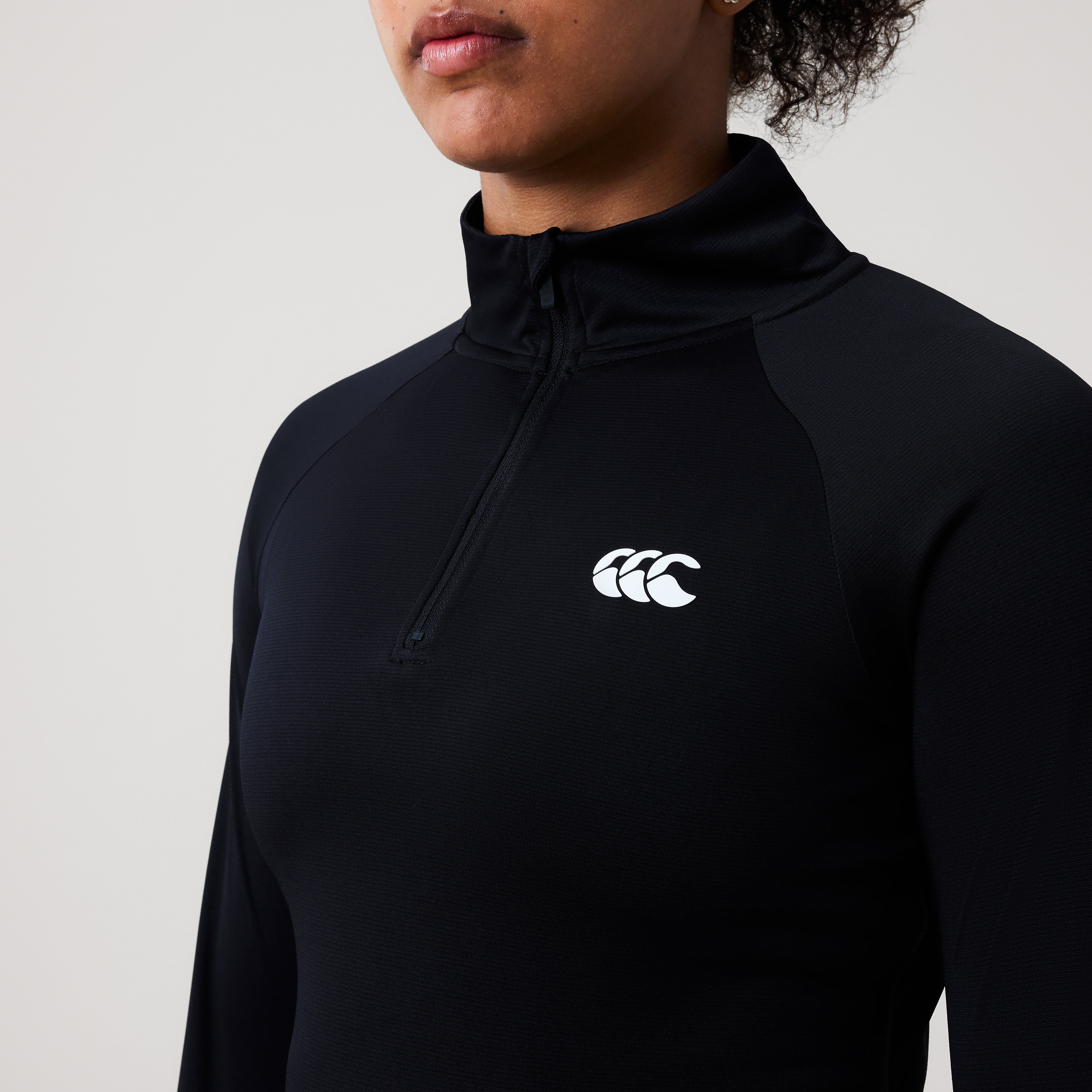 canterbury-tempo-1-4-zip-top-donna-nero-midlayer-fleece image 5
