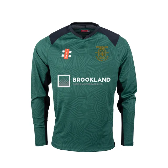 gray-nicolls-grampound-road-cc-pro-t20-l-s-shirt-senior-green-black image 1