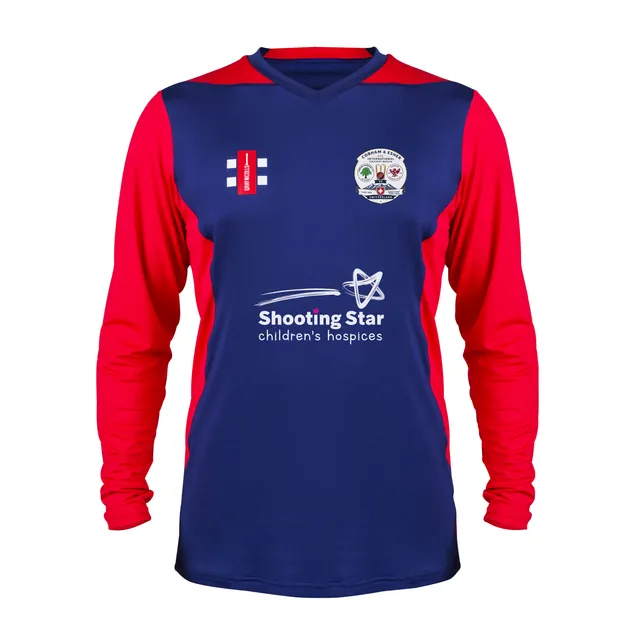 gray-nicolls-cobham-avorians-cc-senior-t20-l-s-shirt-maglia-navy-red image 1