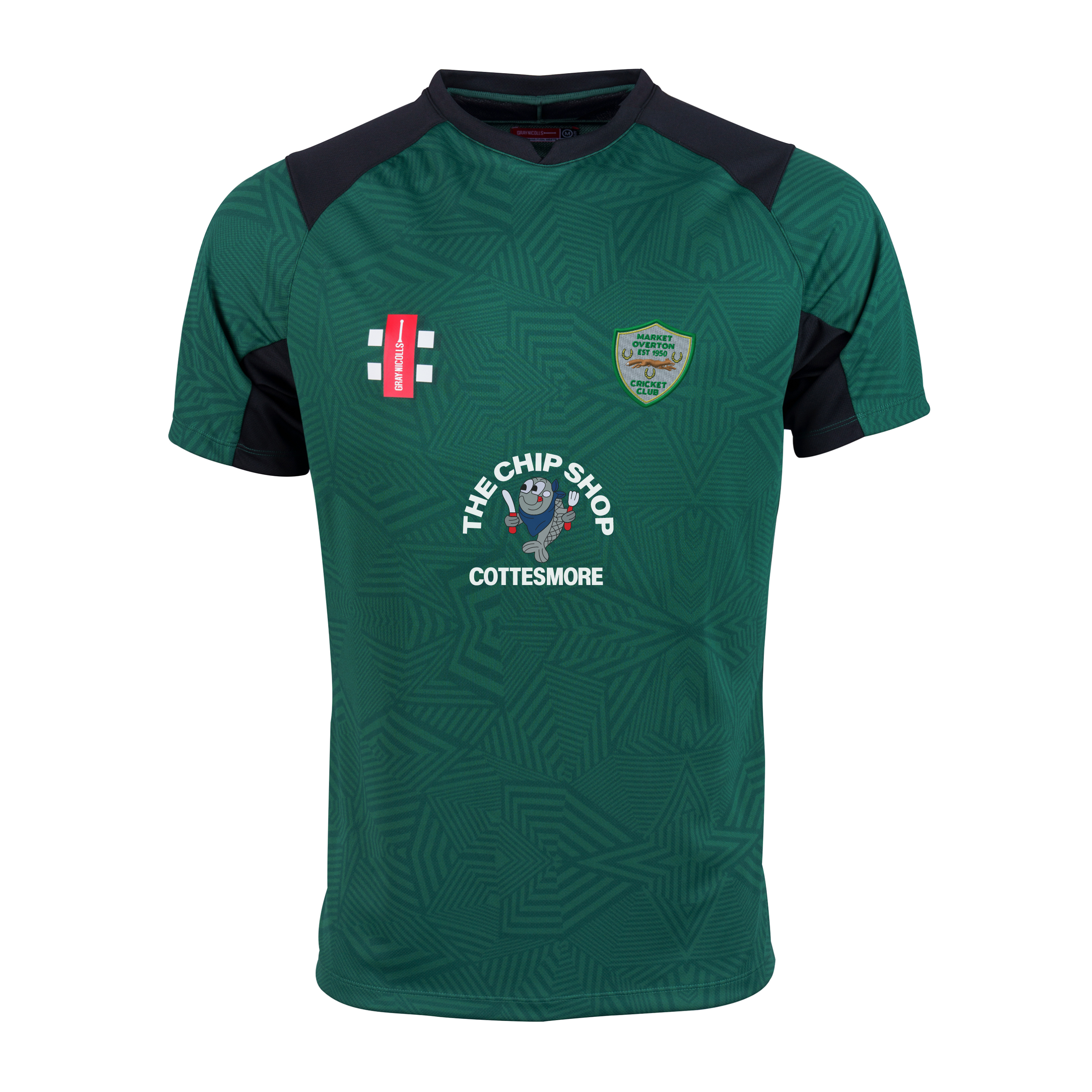 gray-nicolls-market-overton-cc-junior-maglia-gara-pro-t20-manica-corta-verde-ner image 1
