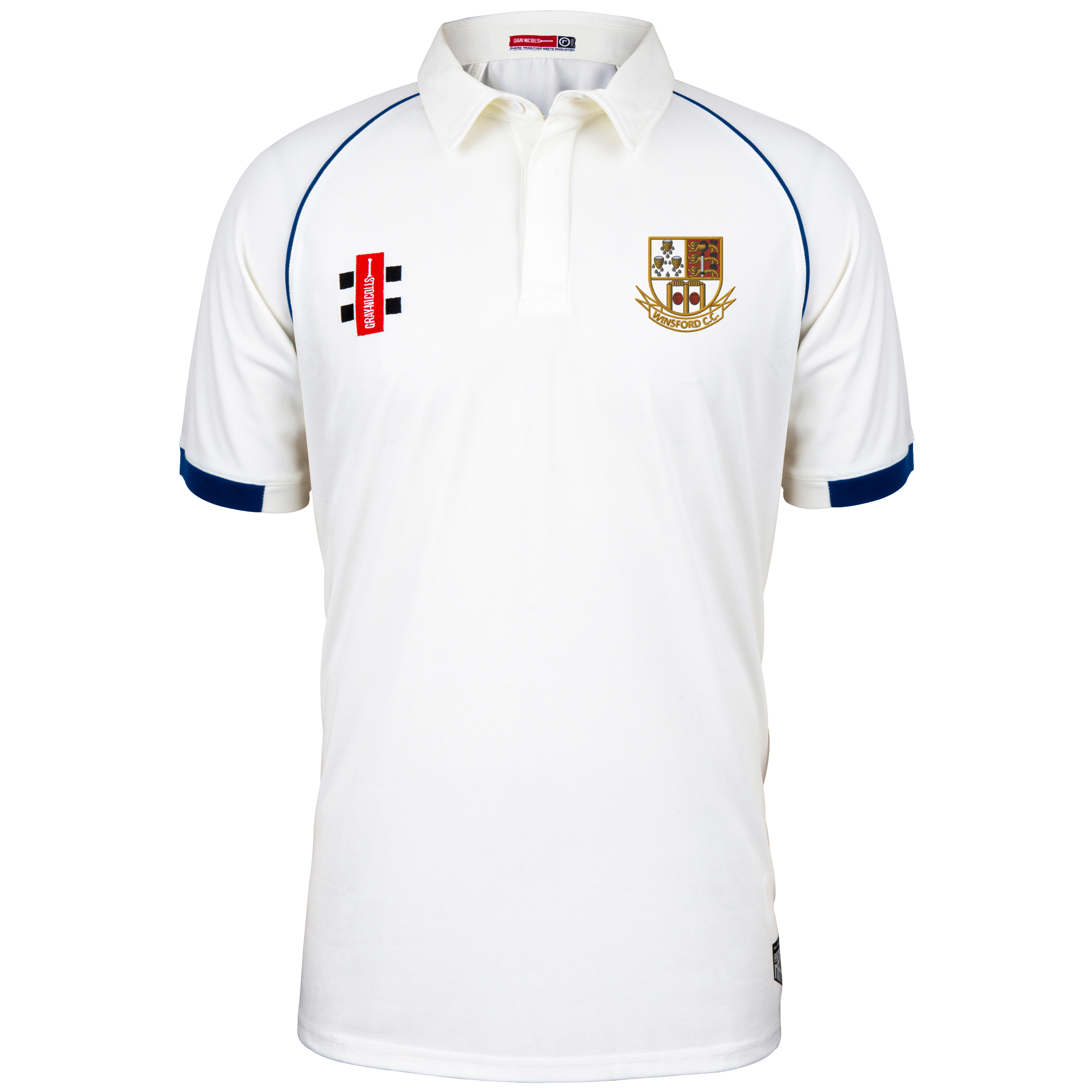 gray-nicolls-winsford-cc-matrix-v2-s-s-maglia-cricket-junior-avorio-navy image 1