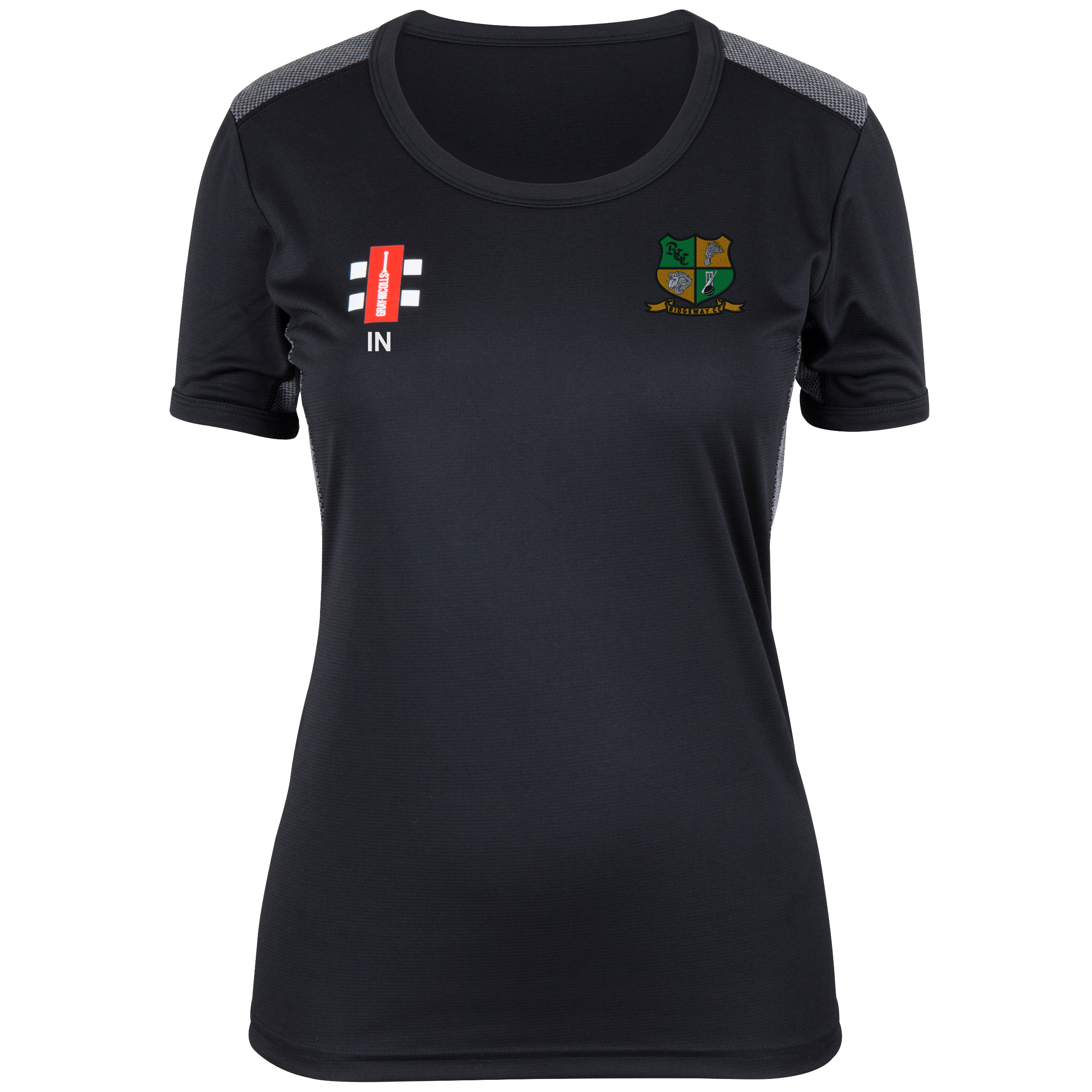 gray-nicolls-ridgeway-cc-donna-pro-performance-t-shirt-manica-corta-nero image 1