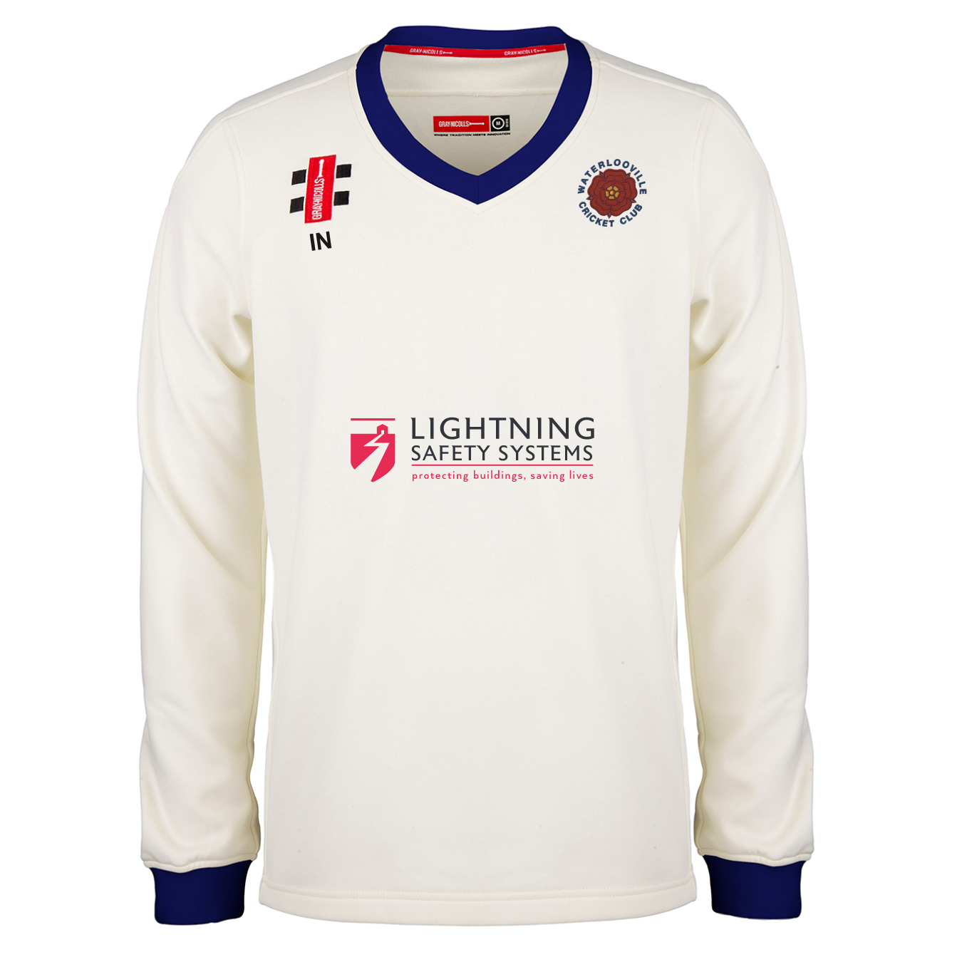 gray-nicolls-waterlooville-senior-pro-performance-maglione-match-avorio-navy image 1