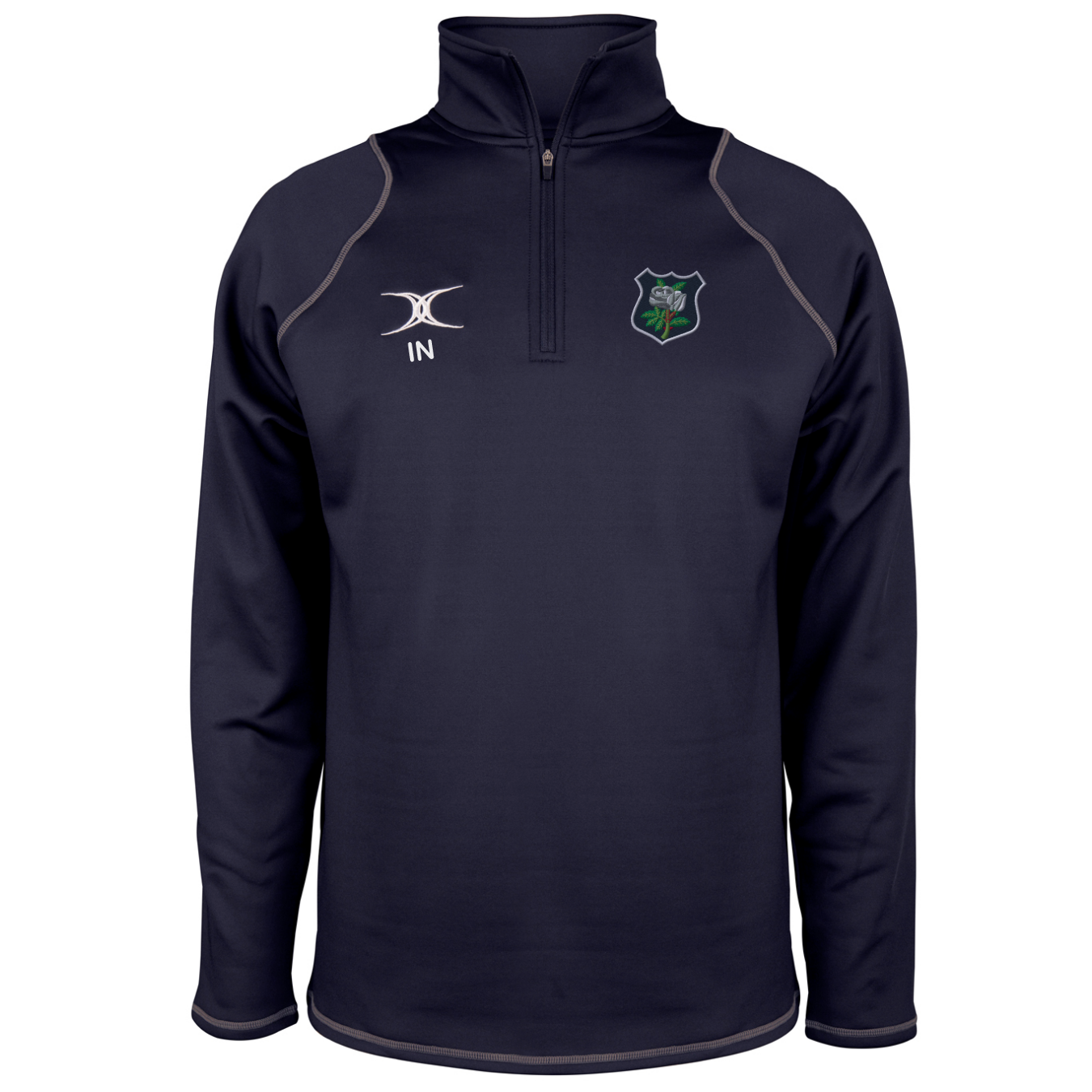 gilbert-rugby-yorkshire-rfu-quest-pile-1-4-zip-bambino-blu-navy-scuro image 1