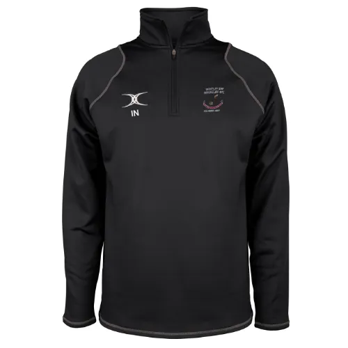 gilbert-rugby-quest-pile-1-4-zip-junior-whitley-bay-rockcliff-rfc-nero image 1