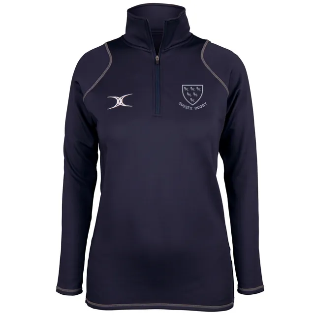 gilbert-rugby-sussex-rfu-quest-pile-1-4-zip-donna-blu-navy image 1