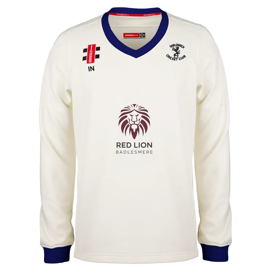 gray-nicolls-sheldwich-cc-junior-pro-performance-maglione-da-match-cricket-avori image 1