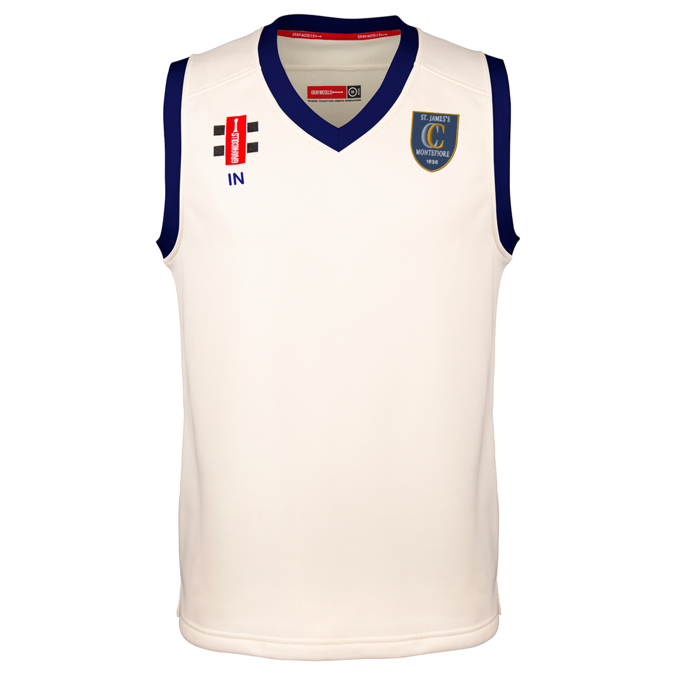 gray-nicolls-st-james-montefiore-pro-performance-slipover-avorio-navy-senior-u18 image 1