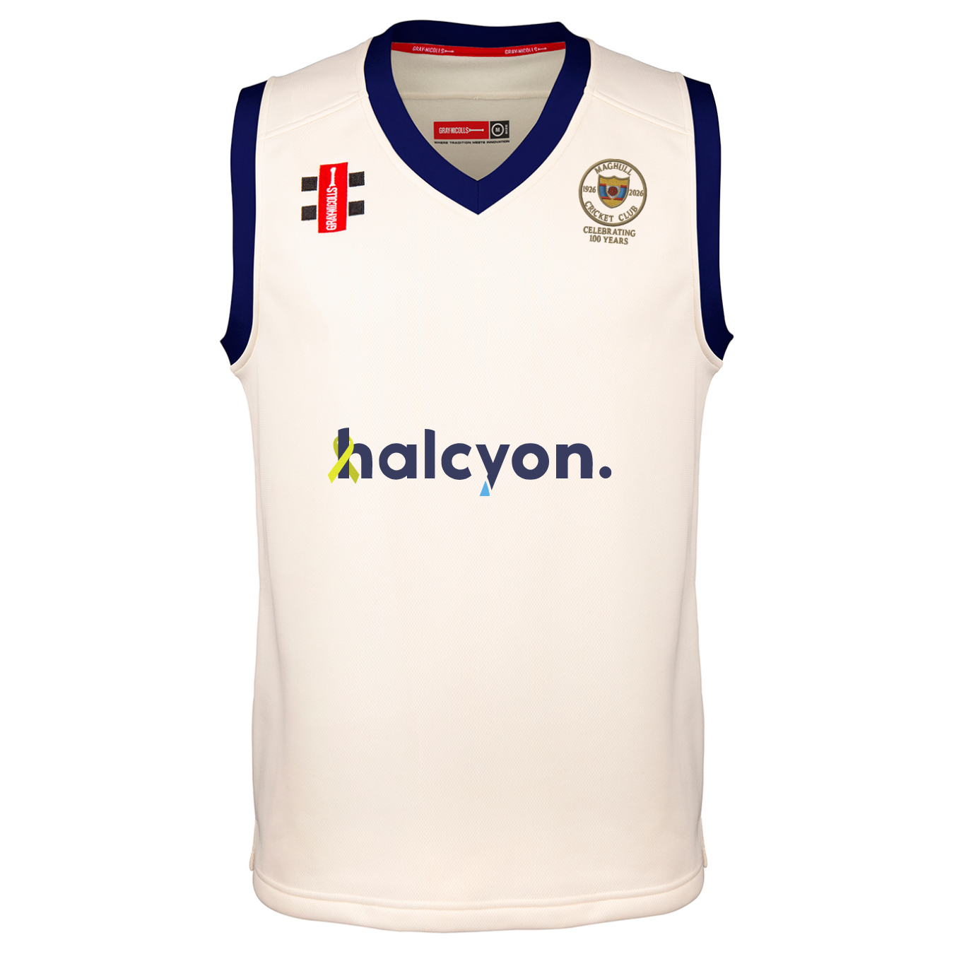 gray-nicolls-maghull-cc-pro-performance-slipover-match-senior-100th-year-avorio- image 1