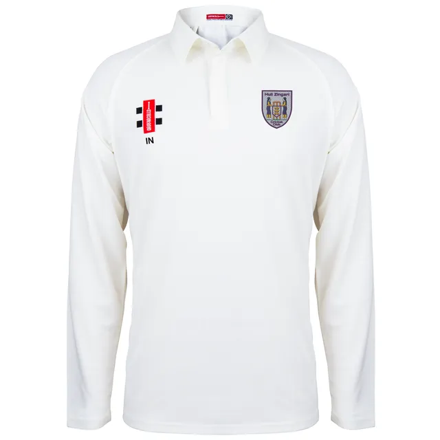 gray-nicolls-matrix-v2-maglia-cricket-l-s-junior-hull-zingari-cc-avorio image 1