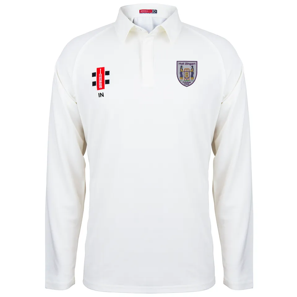 gray-nicolls-matrix-v2-maglia-cricket-l-s-junior-hull-zingari-cc-avorio image 1