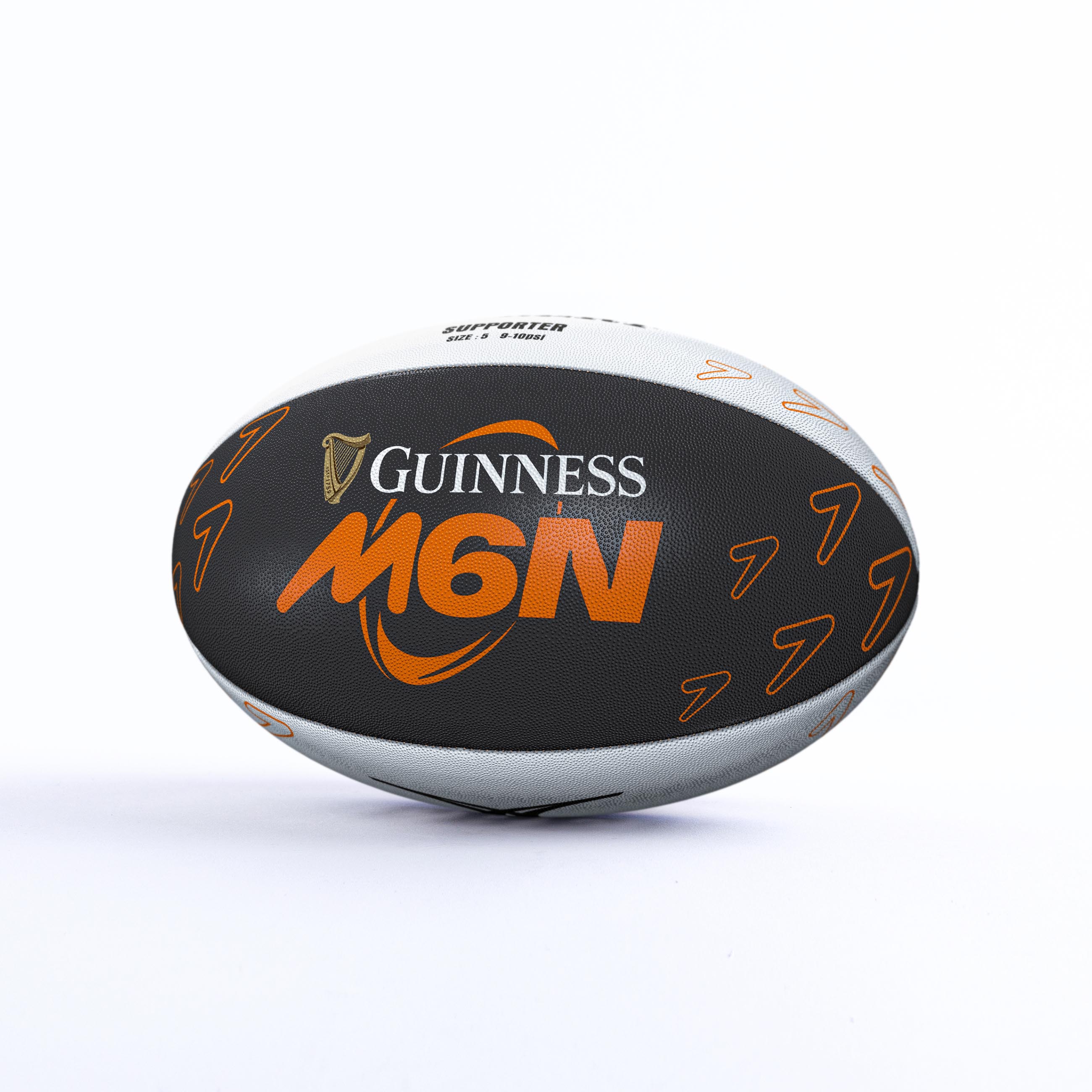 gilbert-rugby-guinness-6-nations-supporter-ball-pallone-da-rugby-tifoso-nero image 3