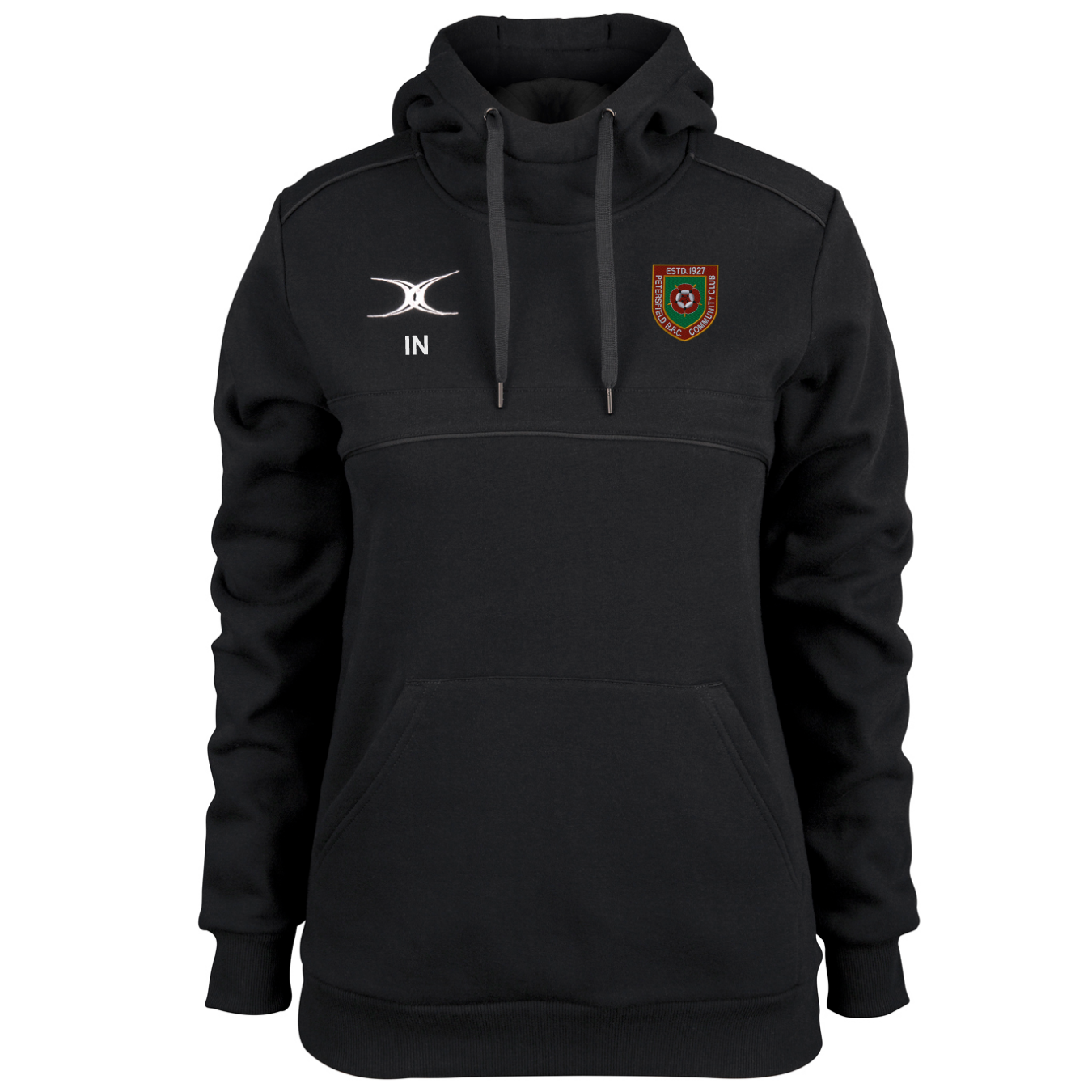 gilbert-rugby-petersfield-rfc-photon-felpa-hoodie-nera-ragazza image 1
