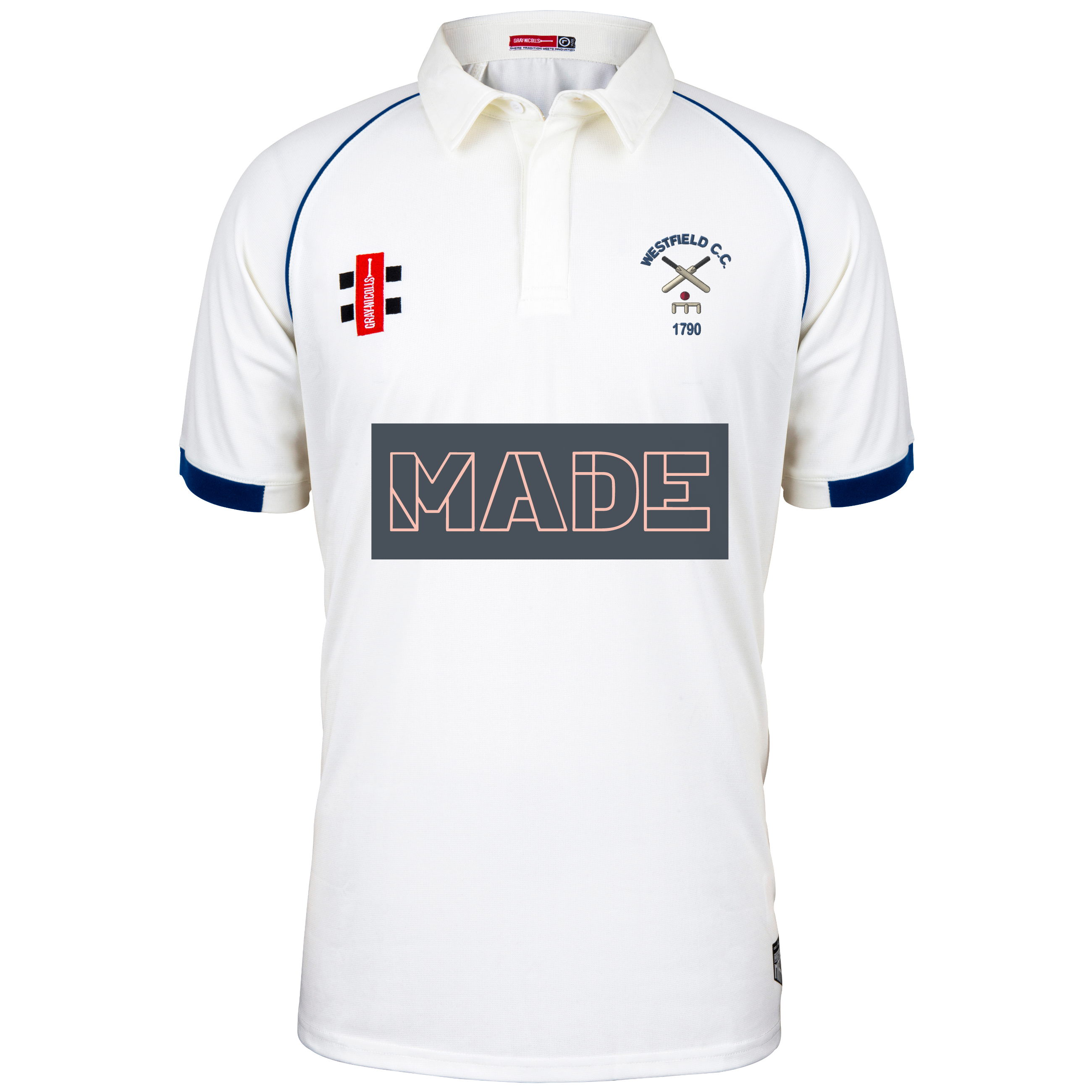 gray-nicolls-westfield-cc-junior-matrix-v2-maglia-cricket-manica-corta-avorio-na image 1