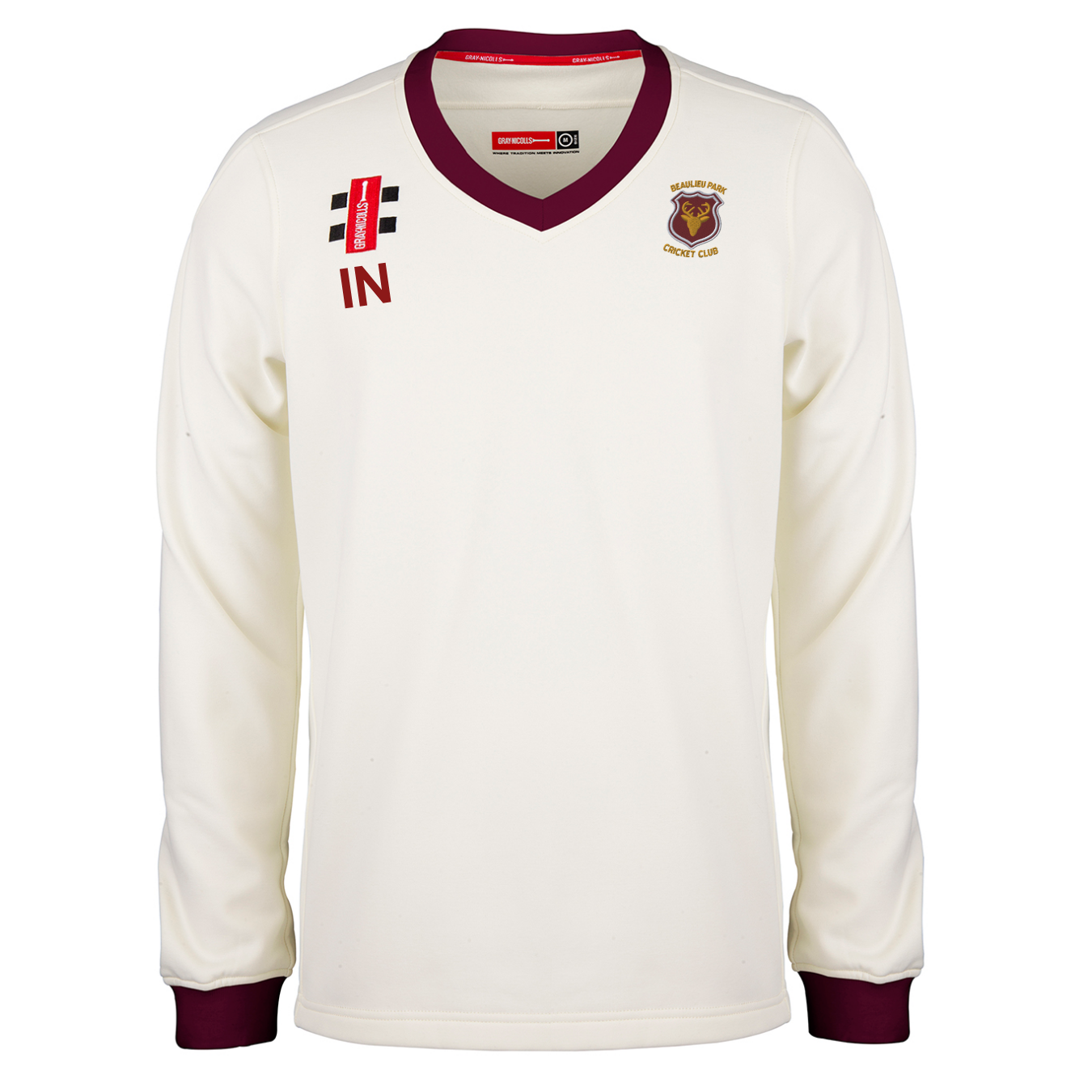 gray-nicolls-beaulieu-park-cc-senior-pro-performance-maglione-match-avorio-borde image 1