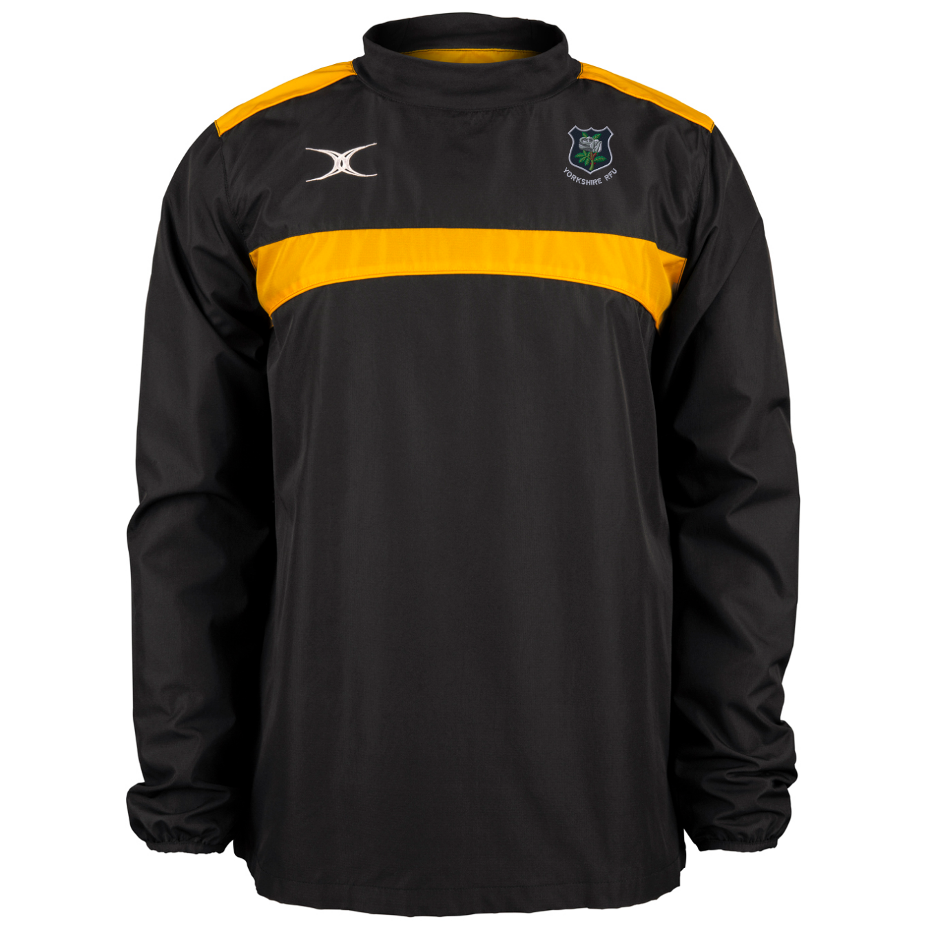 gilbert-rugby-yorkshire-pdg-photon-warm-up-jacket-black-gold image 1