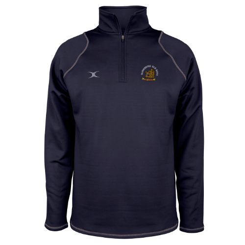 gilbert-rugby-gloucester-old-boys-rfc-quest-2-pile-1-4-zip-donna-blu-navy-scuro image 1