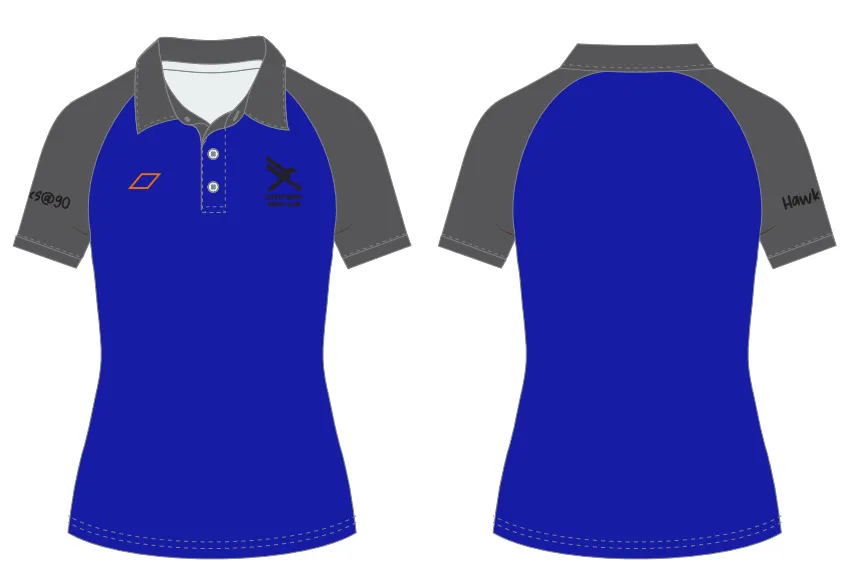 grays-oxford-hawks-hc-donna-polo-atlas-manica-corta-blu-navy-grigio image 1