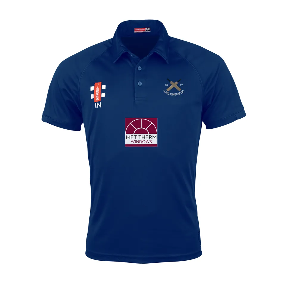 gray-nicolls-haslemere-cricket-club-matrix-v2-polo-manica-corta-senior-navy-coac image 1