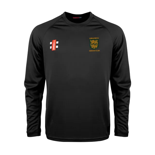 gray-nicolls-kibworth-cc-senior-t-shirt-cricket-matrix-v2-manica-lunga-nero image 1