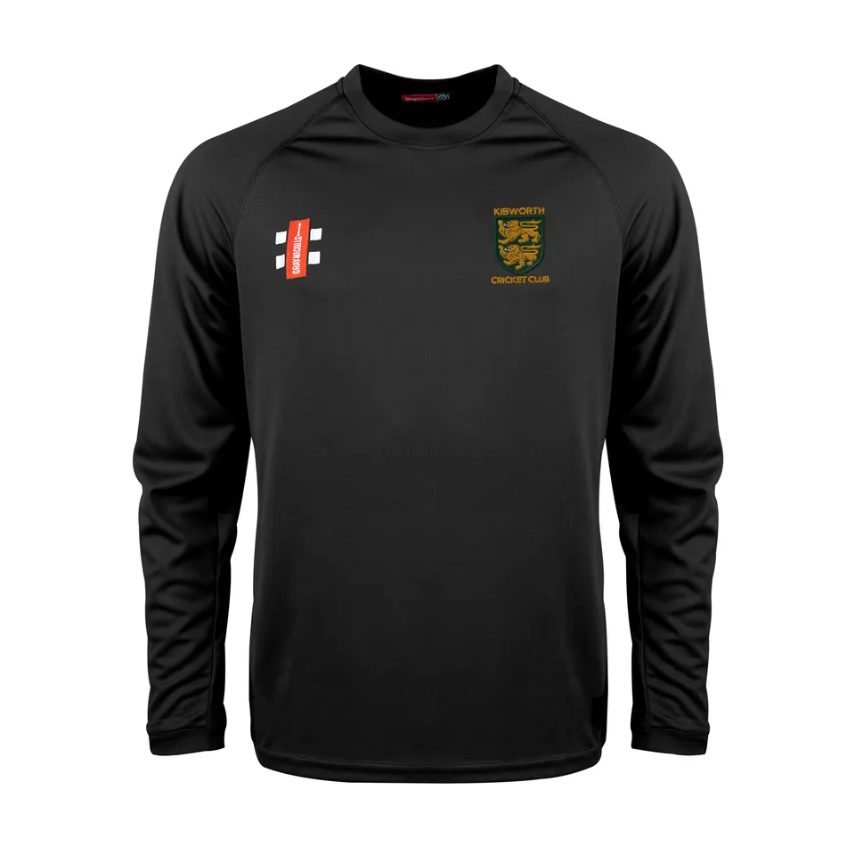 gray-nicolls-kibworth-cc-senior-t-shirt-cricket-matrix-v2-manica-lunga-nero image 1
