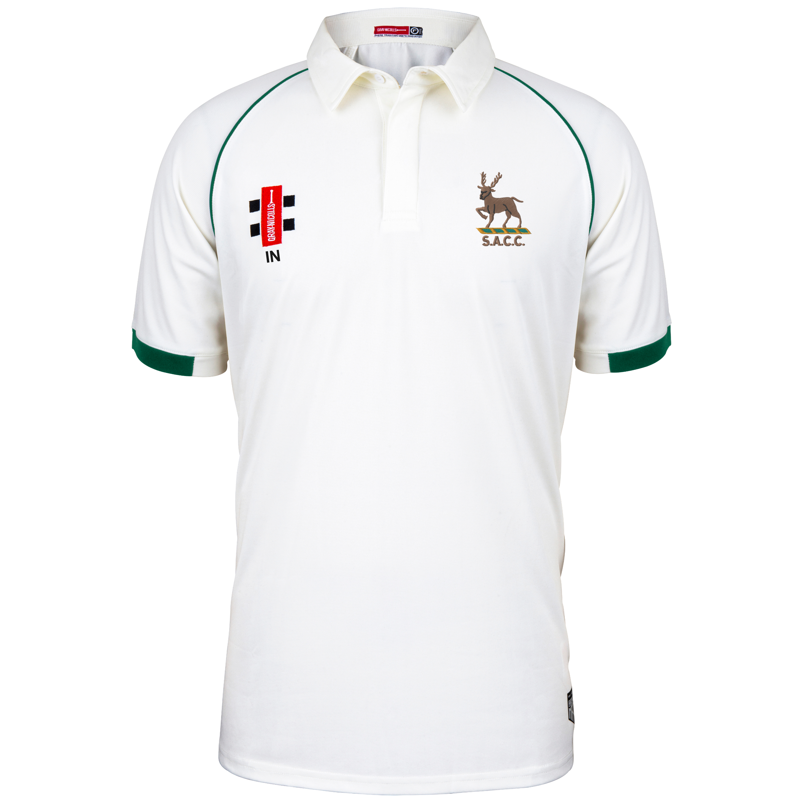 gray-nicolls-matrix-v2-maglia-cricket-manica-corta-senior-avorio-verde-southgate image 1