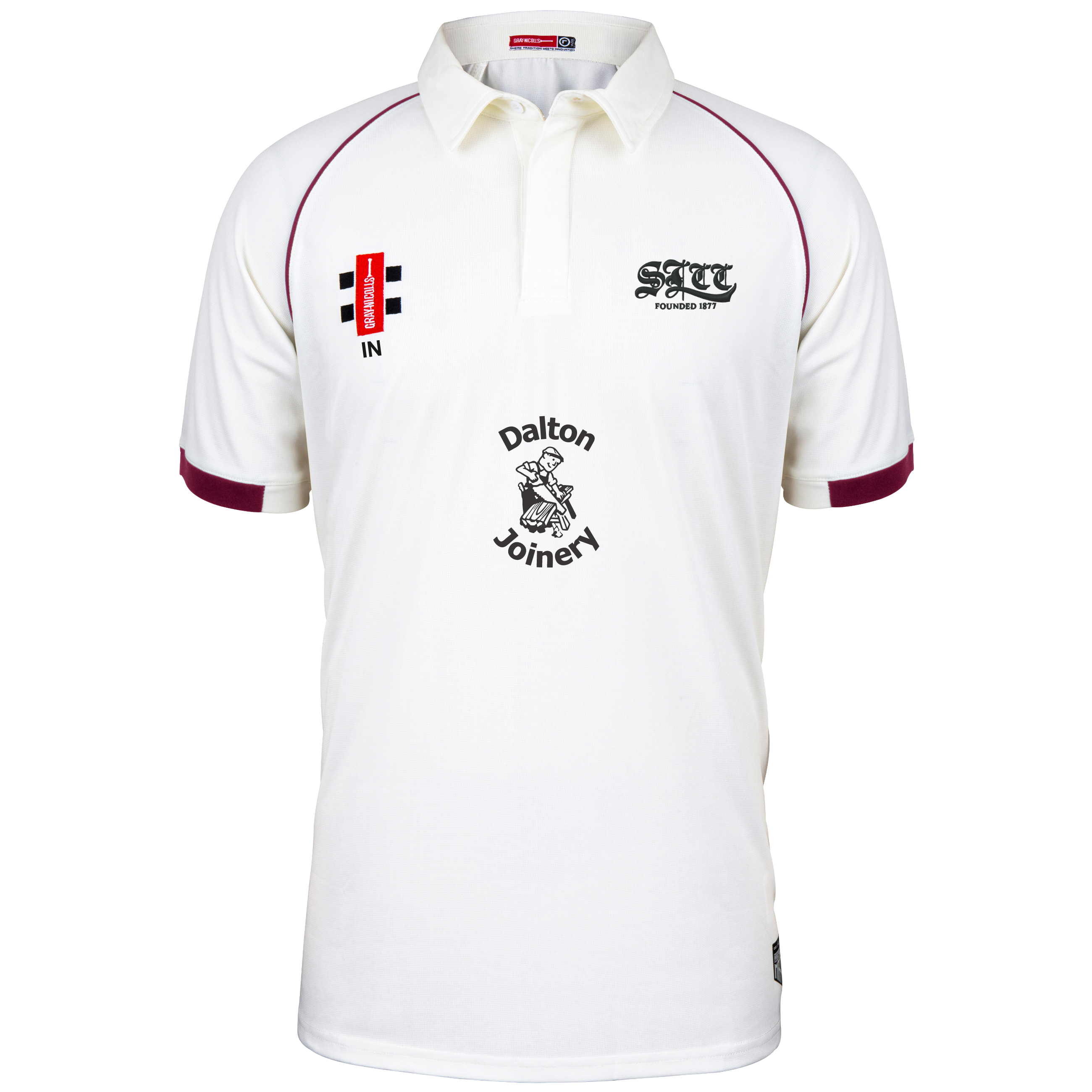 gray-nicolls-matrix-v2-maglia-cricket-s-s-junior-st-lawrence-ivory-maroon image 1