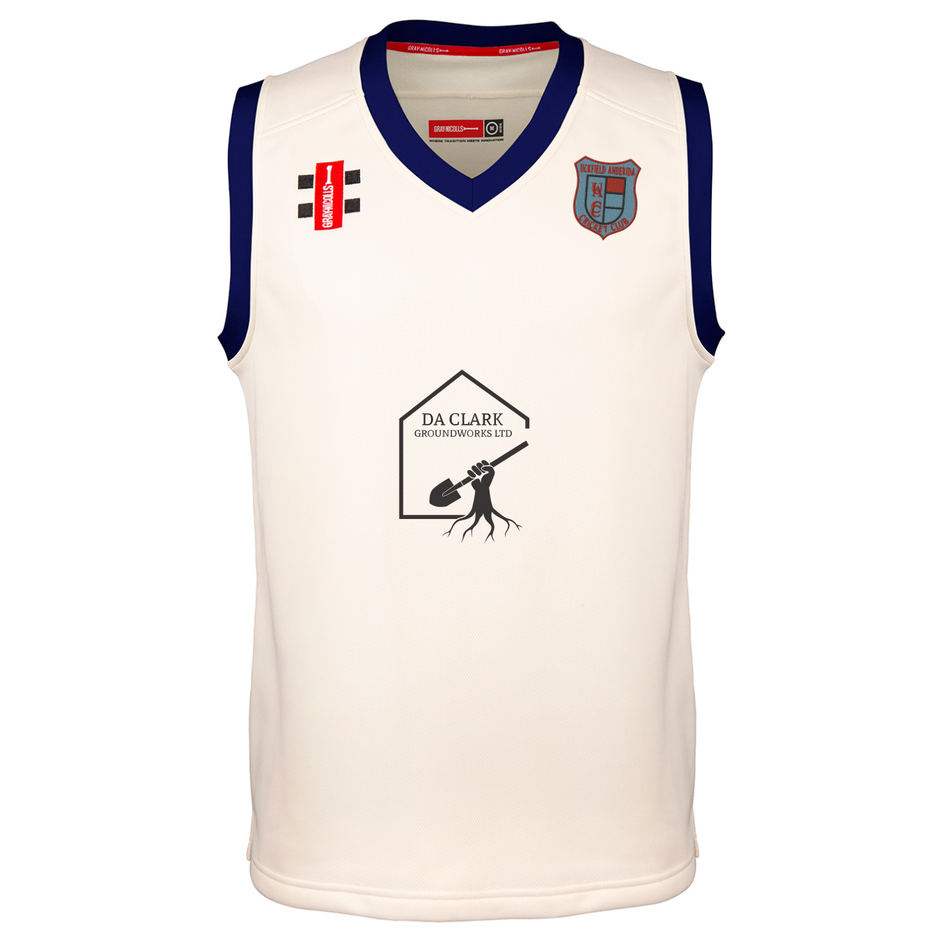 gray-nicolls-pro-performance-gilet-match-senior-uckfield-anderida-cc-avorio-navy image 1