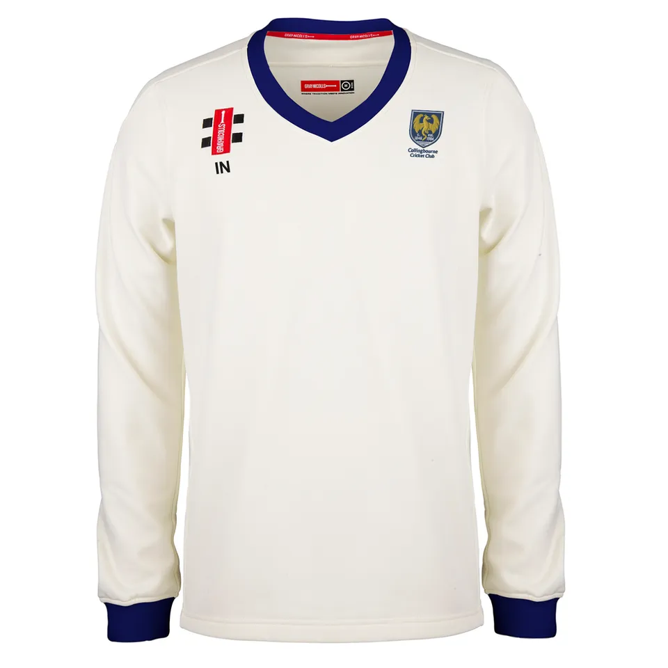 gray-nicolls-collingbourne-cc-adult-maglione-da-match-pro-performance-avorio-blu image 1
