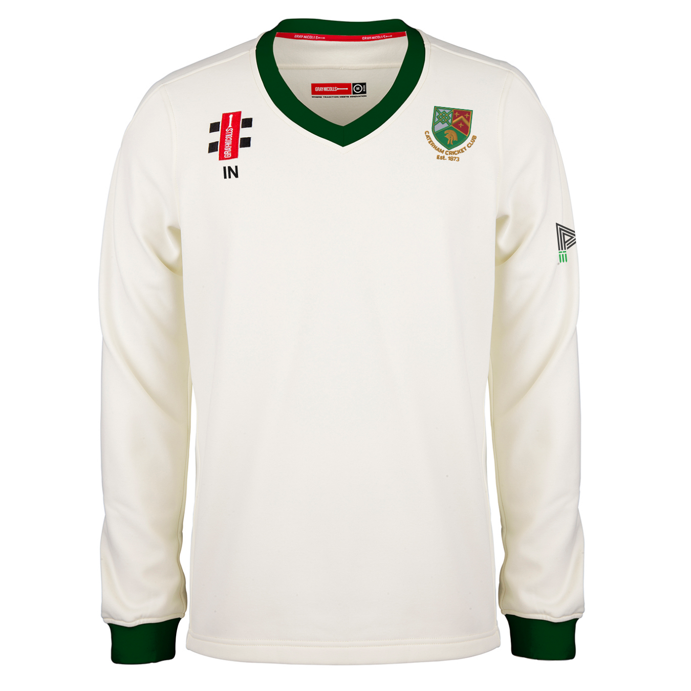 gray-nicolls-caterham-cc-bambino-maglione-match-pro-performance-avorio-verde image 1