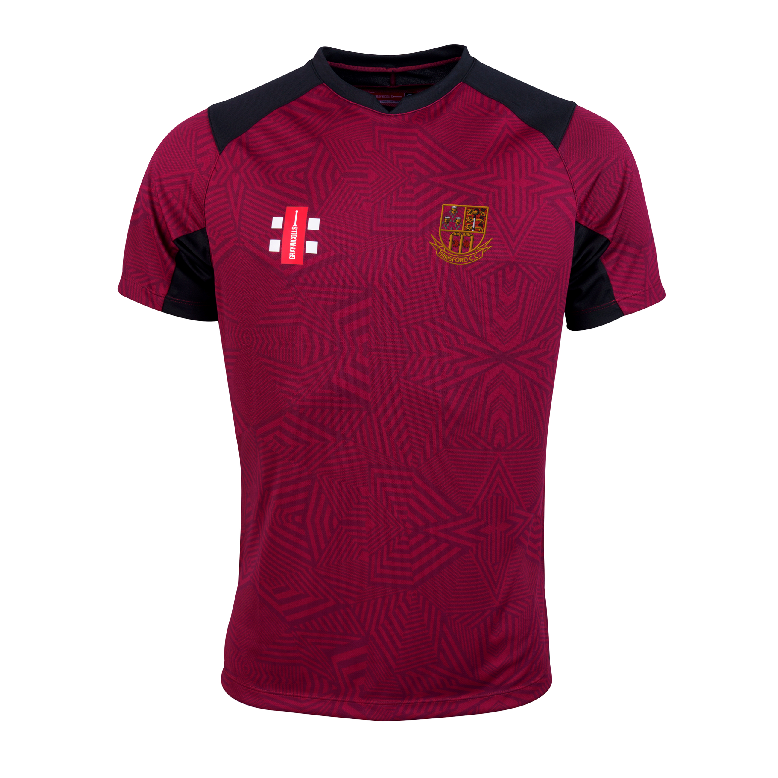 gray-nicolls-winsford-cricket-club-pro-t20-s-s-shirt-junior-bordeaux-nero-maglia image 1