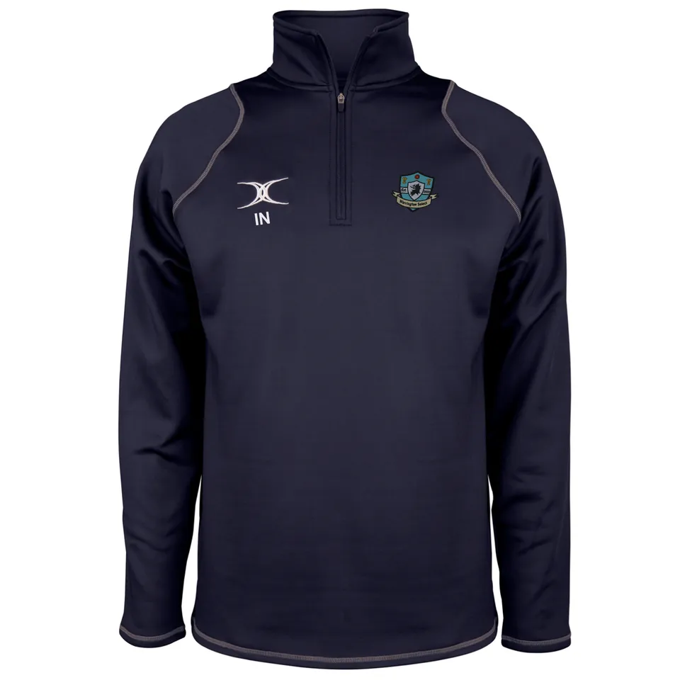gilbert-rugby-warrington-select-rfc-junior-pile-quest-1-4-zip-fleece-dark-navy image 1